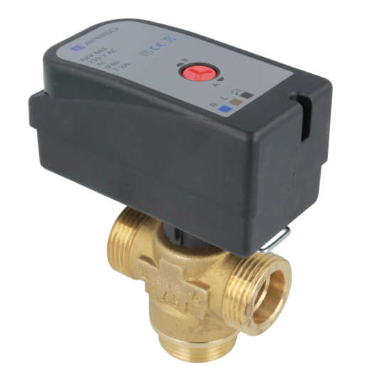 1664300 3-ходовой зонный клапан AFRISO AZV643 DN20, G1", kvs 8, 230В АС 2 точки, с кабелем