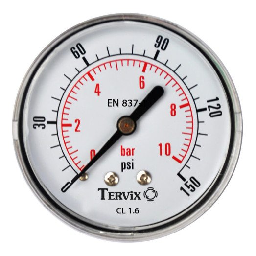 355513 манометр Tervix Pro Line 50 0-10 бар 1/4" аксиальный