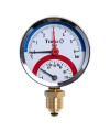 357317 термоманометр Tervix Pro Line 80/0-6 бар, 0-120С, радиальный, с монтажным клапаном 1/2"