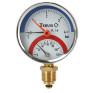 Термоманометр Tervix Pro Line 80/0-4 бар, 0-120 С аксіальний, з монтажним клапаном 1/2"
