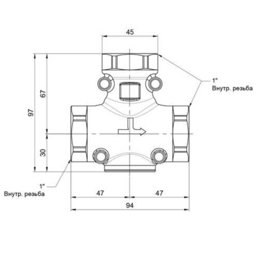 Антиконденсационный клапан Icma 1" 55°C №133 (90133AF0555)