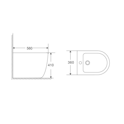 Биде напольное Mixxus Premium ELLIPSE-0601 580х360х410mm (MP6594)