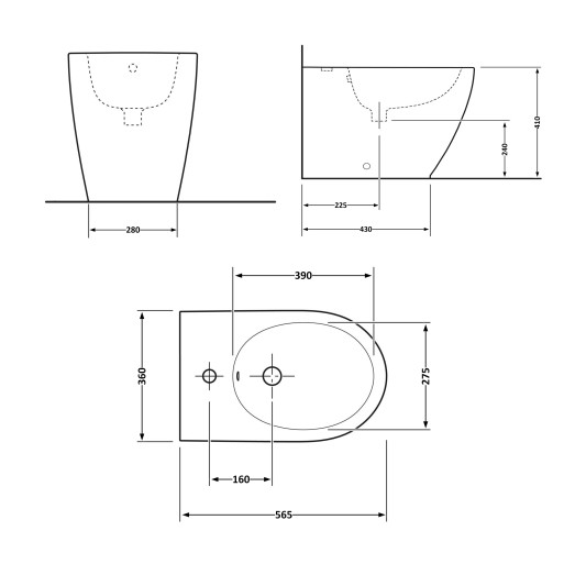 Біде підлогове Qtap Robin White (QT13441381W)
