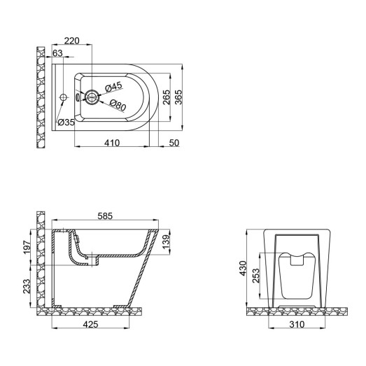 Біде підлогове Qtap Scorpio 530x360x395 White QT14441003CW Біде підлогове Qtap Scorpio 530x360x395 White QT14441003CW