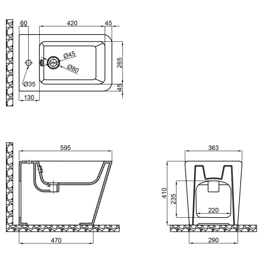 Биде напольное Qtap Tern 560х360х400 White QT1744003CW Биде напольное Qtap Tern 560х360х400 White QT1744003CW