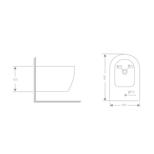 Біде підвісне Qtap Jay White (QT07555377W)