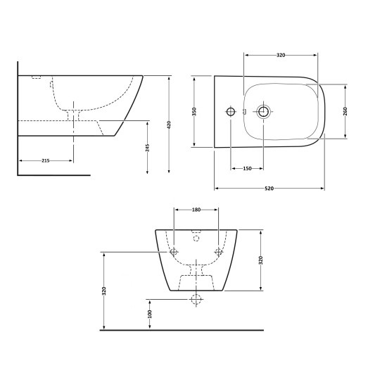 Біде підвісне Qtap Tern White (QT17551303GW)