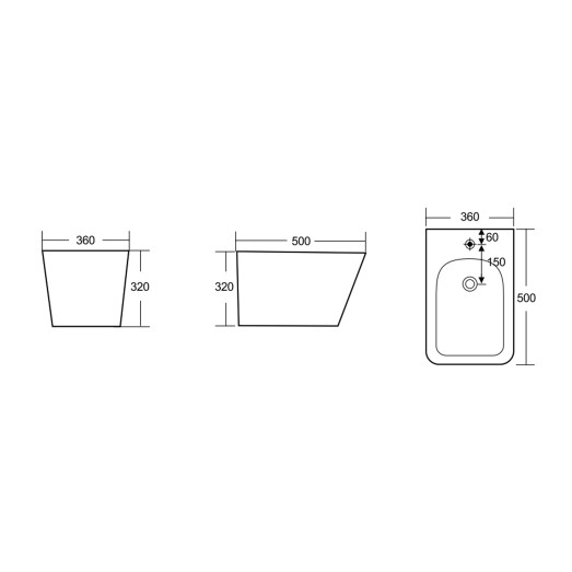 Біде підвісне Qtap Tern New Matt Black (QT17551303GMB)
