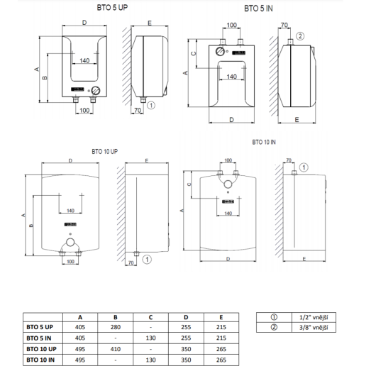 Бойлер Drazice BTO 10 IN