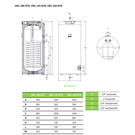 Бойлер косвенного нагрева Drazice OKC 160 NTR