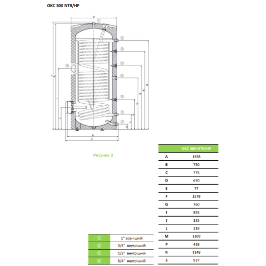 Бойлер косвенного нагрева Drazice OKC 300 NTR/HP