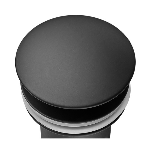 Донний клапан для раковини Koer PW-07-05 1 1/4'' з переливом автоматичний СLICK-СLACK (Колір чорний) (KR5785)
