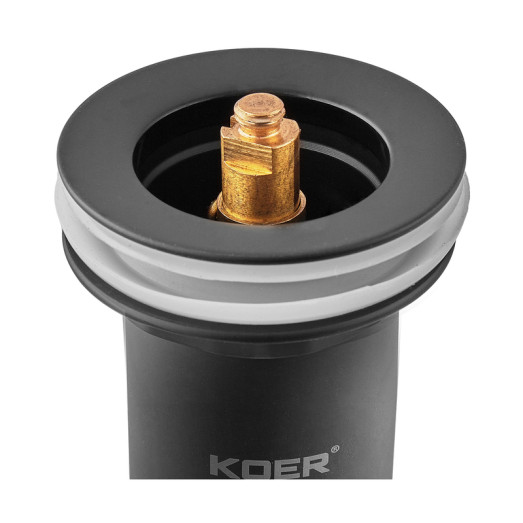 Донний клапан для раковини Koer PW-07-05 1 1/4'' з переливом автоматичний СLICK-СLACK (Колір чорний) (KR5785)