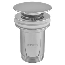 Донний клапан для раковини Koer PW-08-01 1 1/4'' без переливу автоматичний СLICK-СLACK (Колір хром) (KR5786)