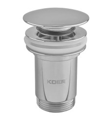 Донний клапан для раковини Koer PW-08-01 1 1/4'' без переливу автоматичний СLICK-СLACK (Колір хром) (KR5786)
