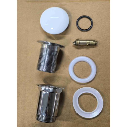 Донний клапан для раковини Koer PW-08-11 1 1/4'' без переливу СLICK-СLACK (Біла керамічна накладка) (KR5788)