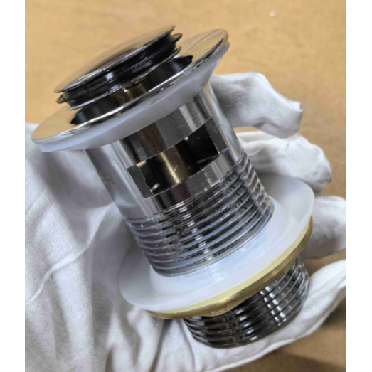 Донний клапан для раковини Koer PW-09-01 1 1/4'' з переливом автоматичний СLICK-СLACK (Колір хром) (KR5796)