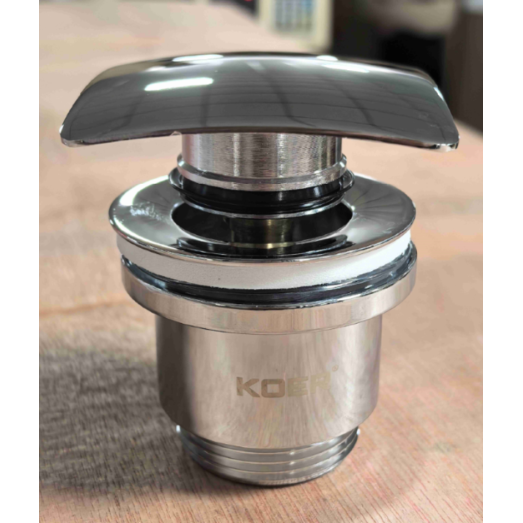 Донний клапан для раковини Koer PW-13-01 1 1/4" універсальний (з/без переливу) СLICK-СLACK (Колір хром) (KR6482)