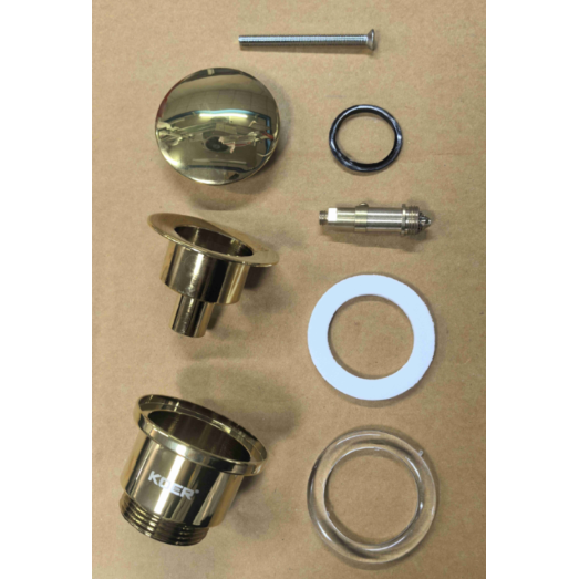 Донний клапан для раковини універсальний (з/без переливу) Koer PW-01-10 Click-Clack (Колір золото) 1 1/4" (KR5193)