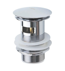 Донный клапан для раковины с переливом Haiba C0A11 автоматический (Click-Clack) (Цвет хром) 1 1/4'' (AC0546)