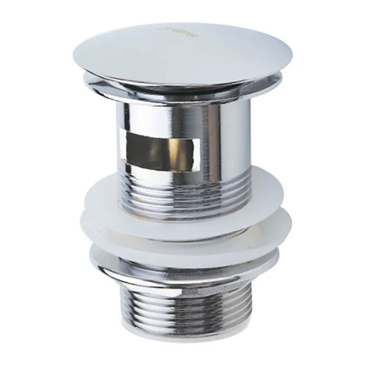 Донный клапан для раковины с переливом Haiba C0A11 автоматический (Click-Clack) (Цвет хром) 1 1/4'' (AC0546)