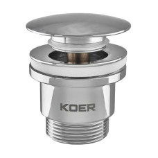 Донный клапан для умывальника Koer PW-01-01 1 1/4'' (кнопка) (Цвет хром) (KR3400)