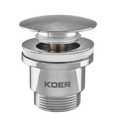 Донный клапан для умывальника Koer PW-01-01 1 1/4'' (кнопка) (Цвет хром) (KR3400)