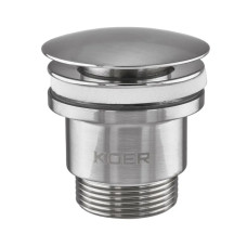 Донный клапан для умывальника Koer PW-01-02 1 1/4'' (кнопка) (Цвет нерж) (KR3401)
