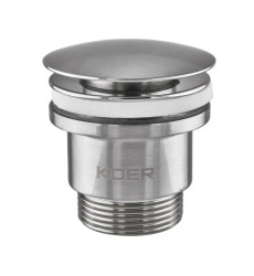 Донный клапан для умывальника Koer PW-01-02 1 1/4'' (кнопка) (Цвет нерж) (KR3401)