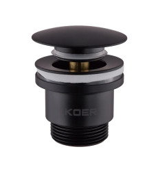 Донный клапан для умывальника Koer PW-01-05 1 1/4'' (кнопка) (Черный) (KR3403)