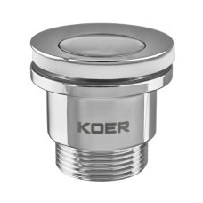Донный клапан для умывальника Koer PW-02-01 1 1/4'' (кнопка) (Цвет хром) (KR3399)