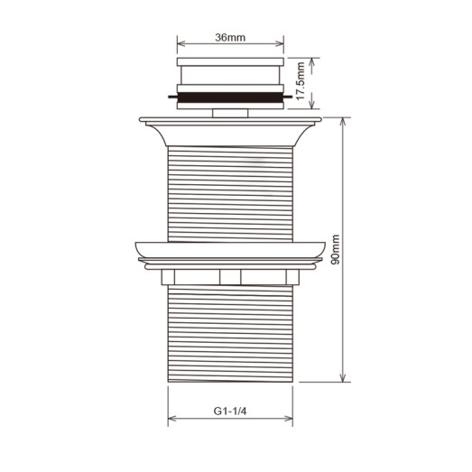 Донный клапан для умывальника Mixxus POP-UP-09 GRAY 1 1/4'' СLICK-СLACK (AC3569)
