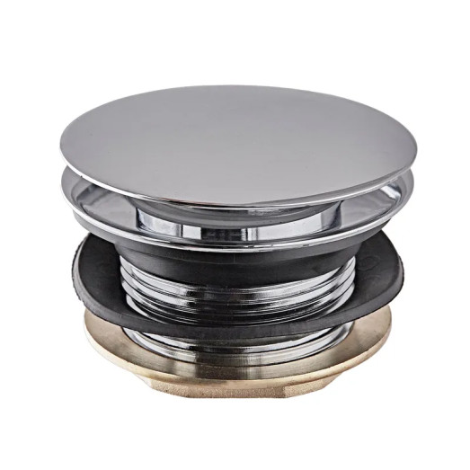 Донний клапан для ванної Koer PW-05-01 1 1/2" (кнопка) (Колір хром) (KR3406)