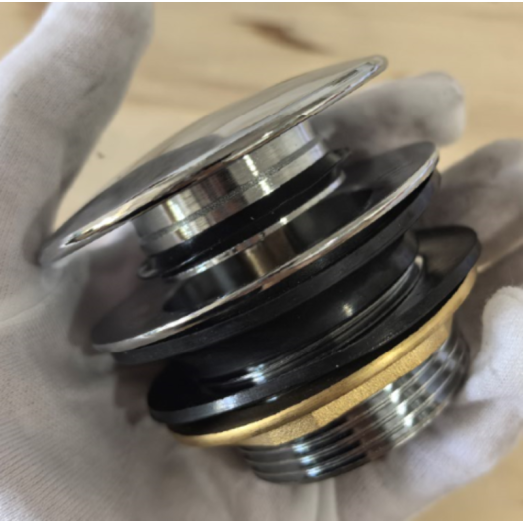 Донний клапан для ванної Koer PW-05-01 1 1/2" (кнопка) (Колір хром) (KR3406)