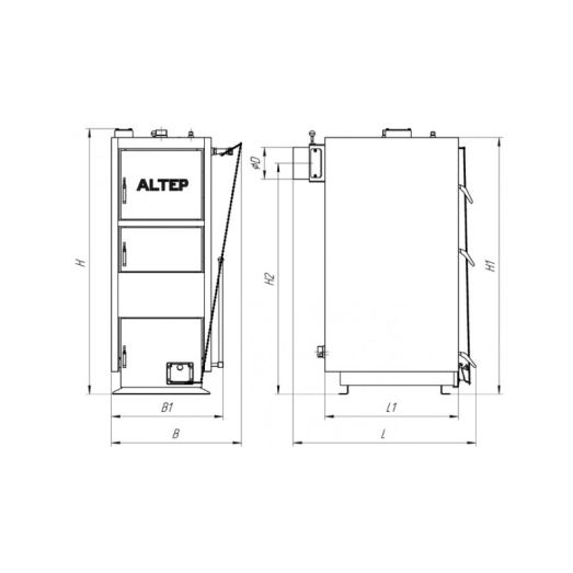 Котел твердопаливний Altep Duo UNI 15 кВт 150 м2