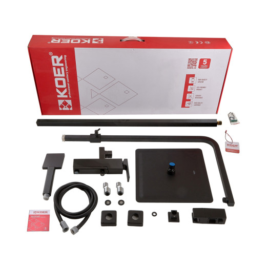 Душевая колонна со смесителем Koer KB-56009-05 черная (KR3507)