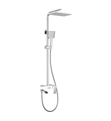 Душевая колонна KOER KB-56007-04 с смесителем, цвет хром+белый (KR5159)