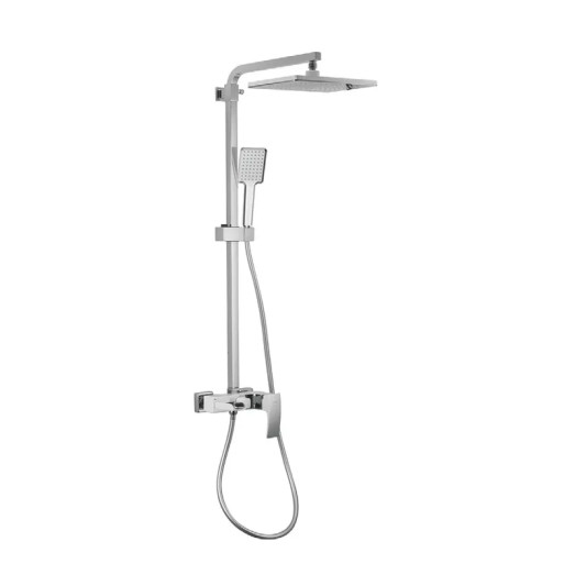 Душевая колонна KOER KB-58007-04 со смесителем водопад, цвет хром+белый (KR5161)