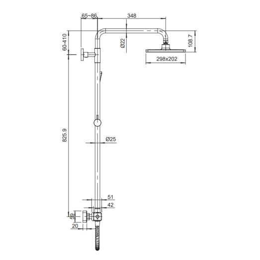 Душова колона з термостатичним змішувачем Koer KB-53011-05 чорна (KR4723)