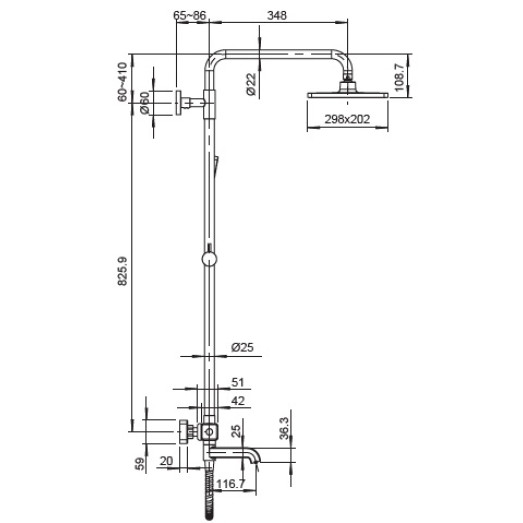 Душова колона з термостатичним змішувачем Koer KB-57011-07 (KR5217)