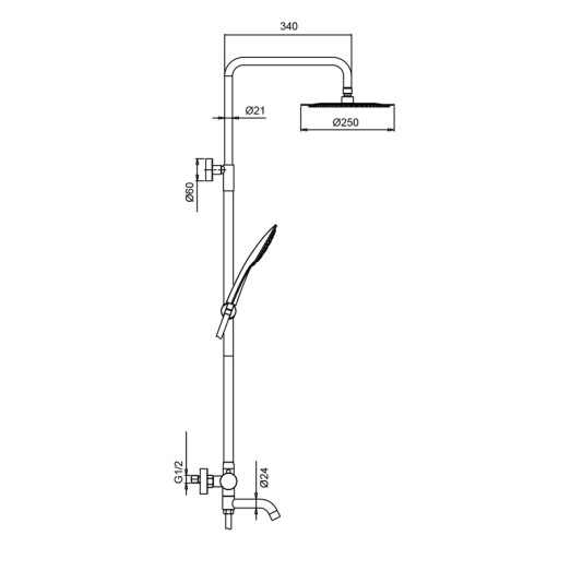 Душевая колонна с термостатическим смесителем Koer KI-57018-02 (KR5545)