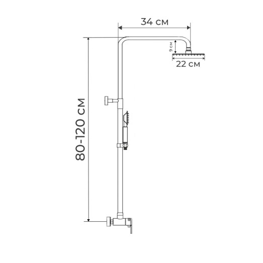 Душова колона зі змішувачем Haiba Focus 003-J (HB0912)