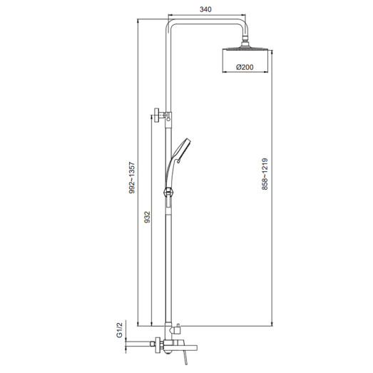 Душова колона зі змішувачем Koer KI-56016-02 (KR4791)