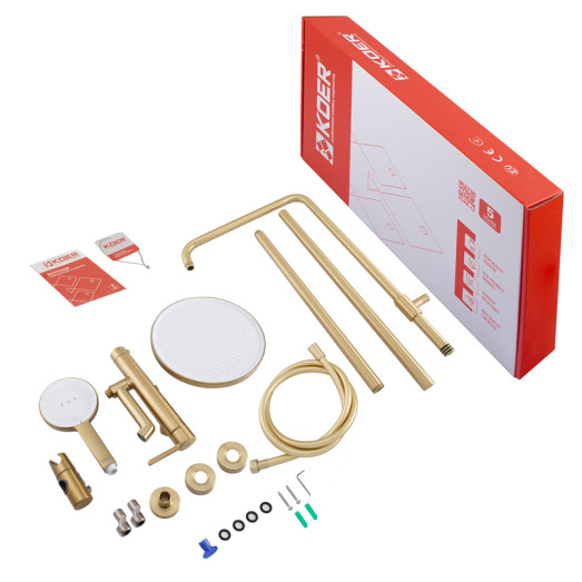 Душова колонна зі змішувачем Koer KB-56029-12 колір матове золото (KR5503)