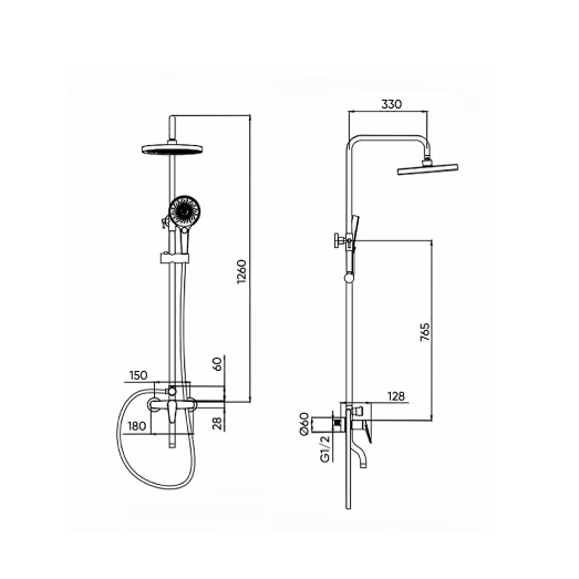 Душова система FADO Garda хром (MIX05033C)