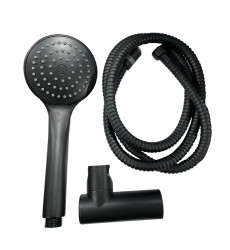 Душовий набір (шланг, лійка, кронштейн) Haiba SET-08 Black (HB3984)