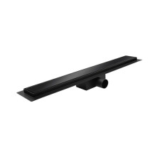 Душовий трап із нержавіючої сталі Koer FD08-70x500-GLASS Black 70x500мм зі скляною панеллю (KR5139)