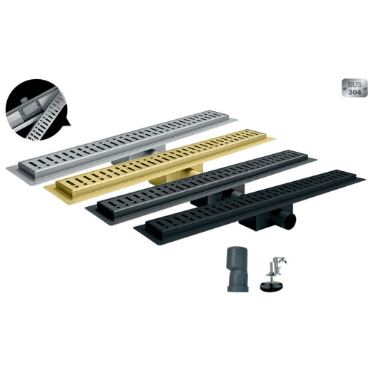 Душовий трап із нержавіючої сталі SUS304 Koer FD35-70x800-Black (KR4746) Душовий трап із нержавіючої сталі SUS304 Koer FD35-70x800-Black (KR4746)