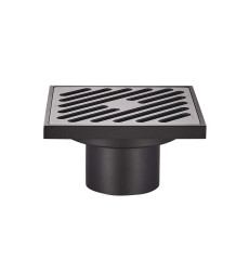 Душовий трап Koer FD10-100x100-180-Black, пряме відведення (чорний) (KR3414)