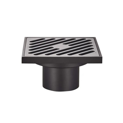 Душовий трап Koer FD10-100x100-180-Black, пряме відведення (чорний) (KR3414)